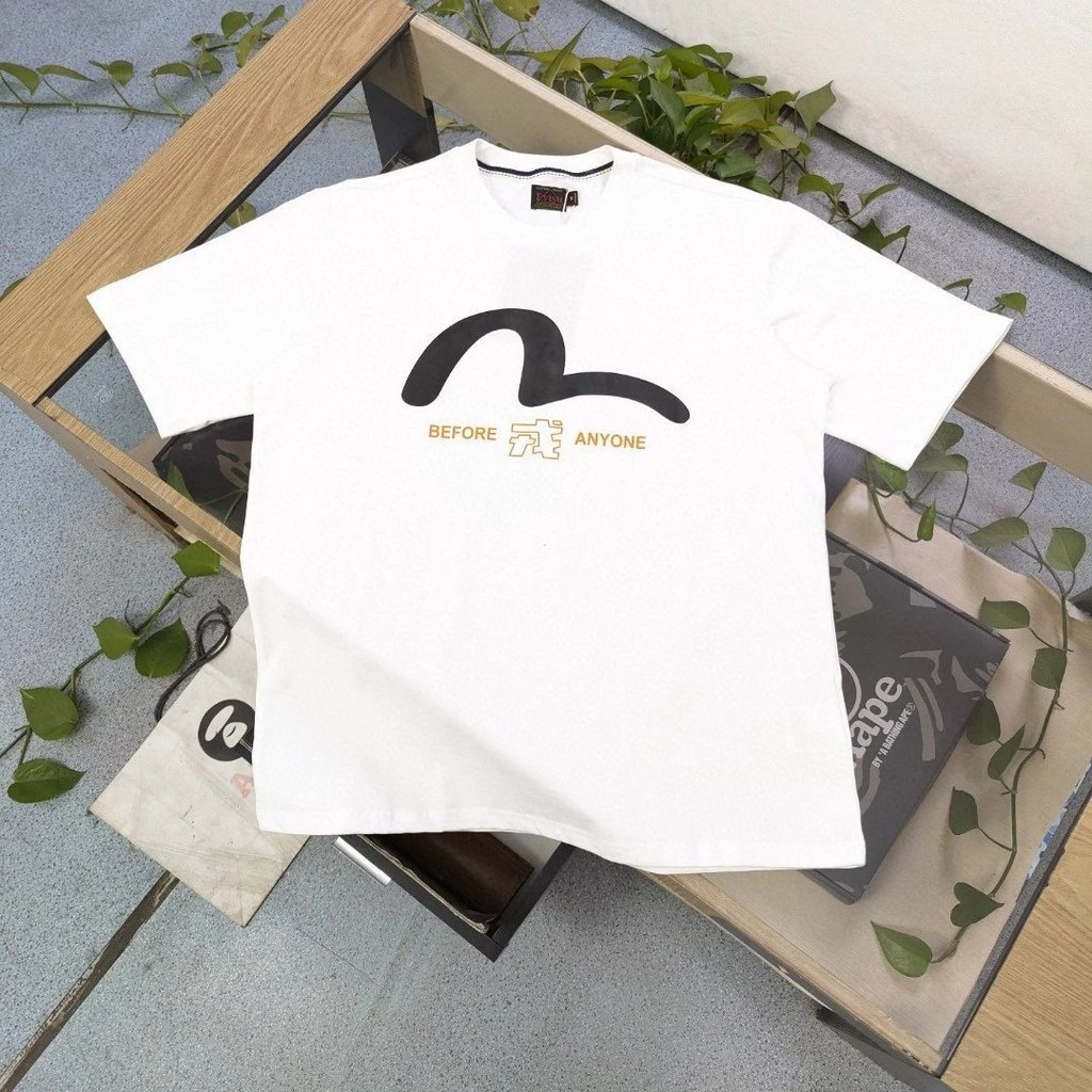 EVISU / God of Fortune 2026 Áo thun ngắn tay cổ tròn phong cách cặp đôi Phong cách nam Phong cách bê