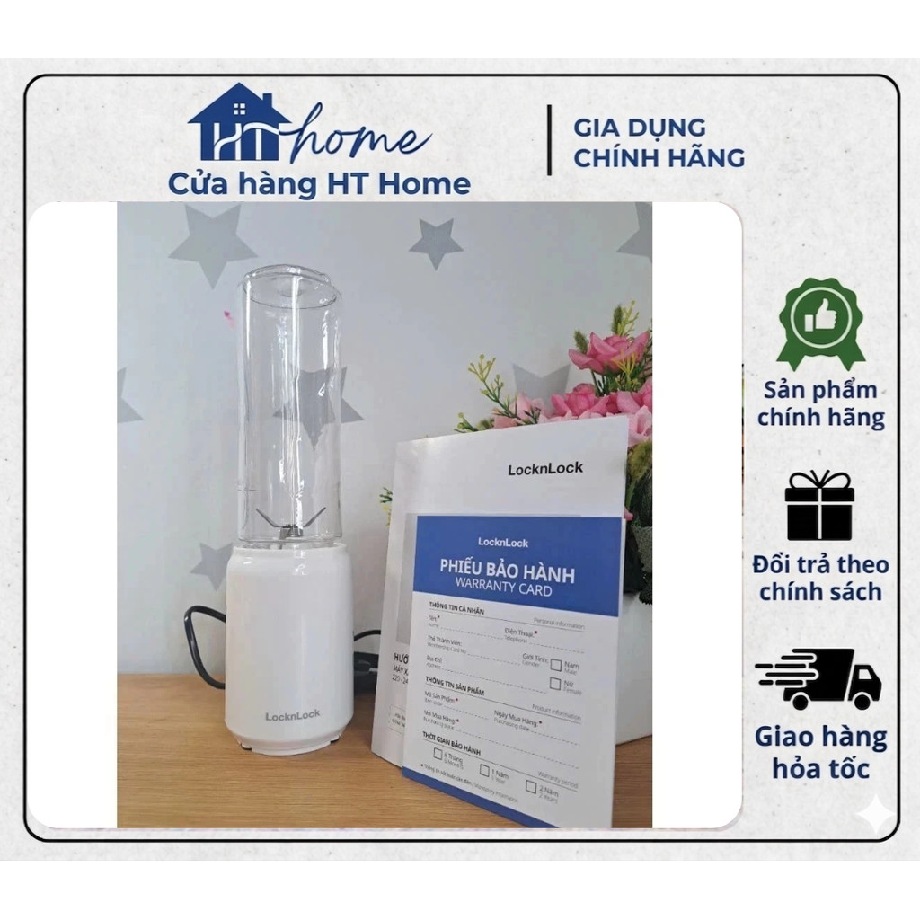 MÁY XAY SINH TỐ LOCKNLOCK MINI CẦM TAY MINI 280ML EJM433WHT -HÀNG CHÍNH HÃNG