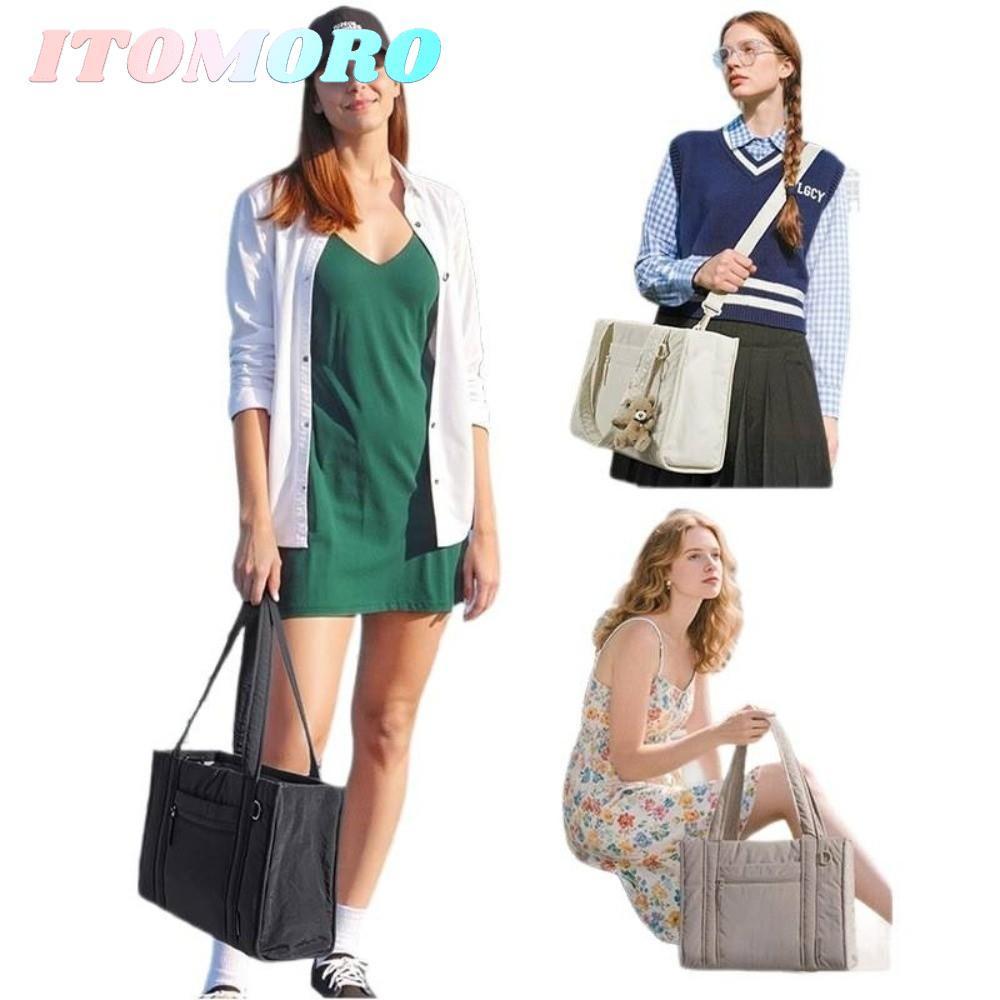 Túi xách OTOMARO Puffy, Túi Tote nhiều túi Nylon Puffer dành cho nữ, Túi đeo chéo chần bông dung tíc