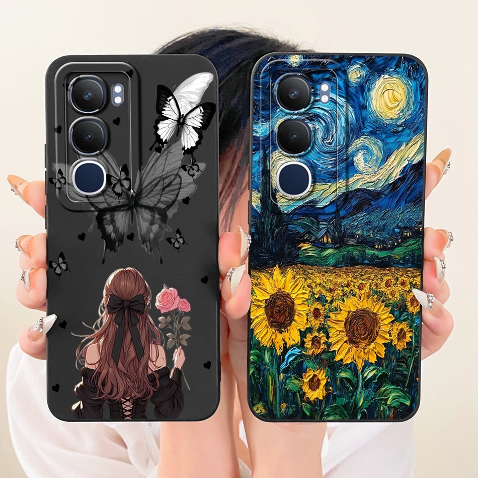 Dành Cho Vivo Y19s Pro Ốp Lưng Điện Thoại Họa Tiết Bướm Hoa Thanh Lịch Bảo Vệ Ống Kính Vivo Y19s Y19