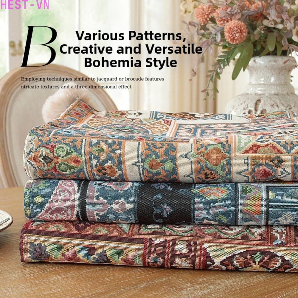 Bohemian Jacquard Tablecloth Rectangle Polyester Geometric Vintage Style