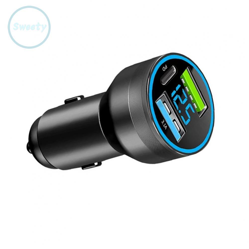 Bộ sạc ô tô 30W PD Chất liệu hợp kim nhôm Sạc nhanh 3 cổng Hai cổng PD30W