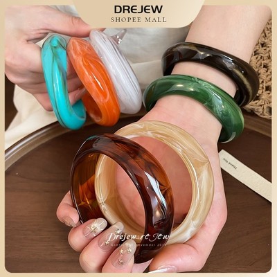 DREJEW Vòng tay acrylic vân đá nhiều màu Thanh lịch phù hợp hàng ngày đi chơi đi làm