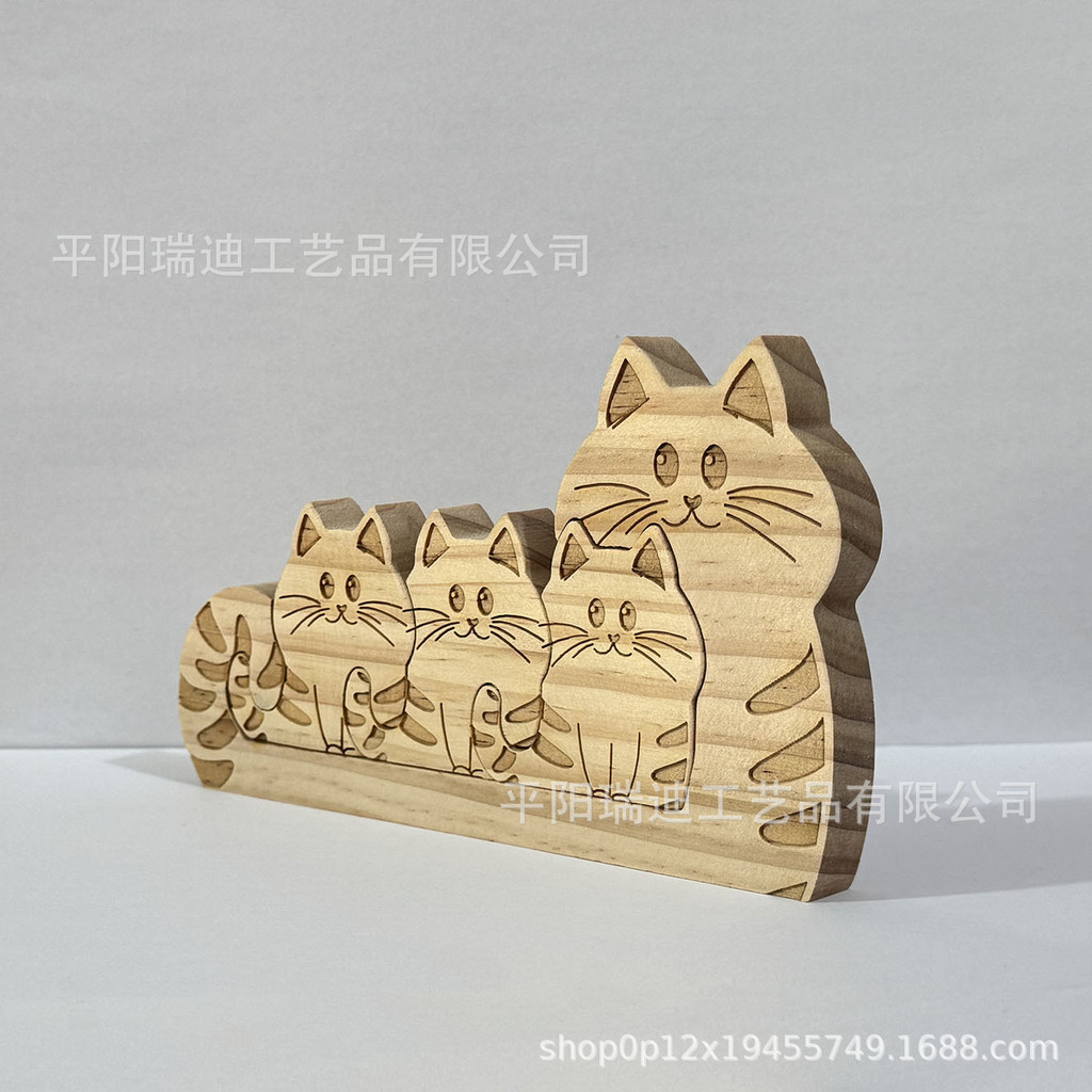 Gỗ Cá Tính Mèo Xếp Hình Đồ Trang Trí Ngày Giáng Sinh Trang Trí Tiệc Quà Tặng Trang Trí Nhà Cửa Đồ Tr