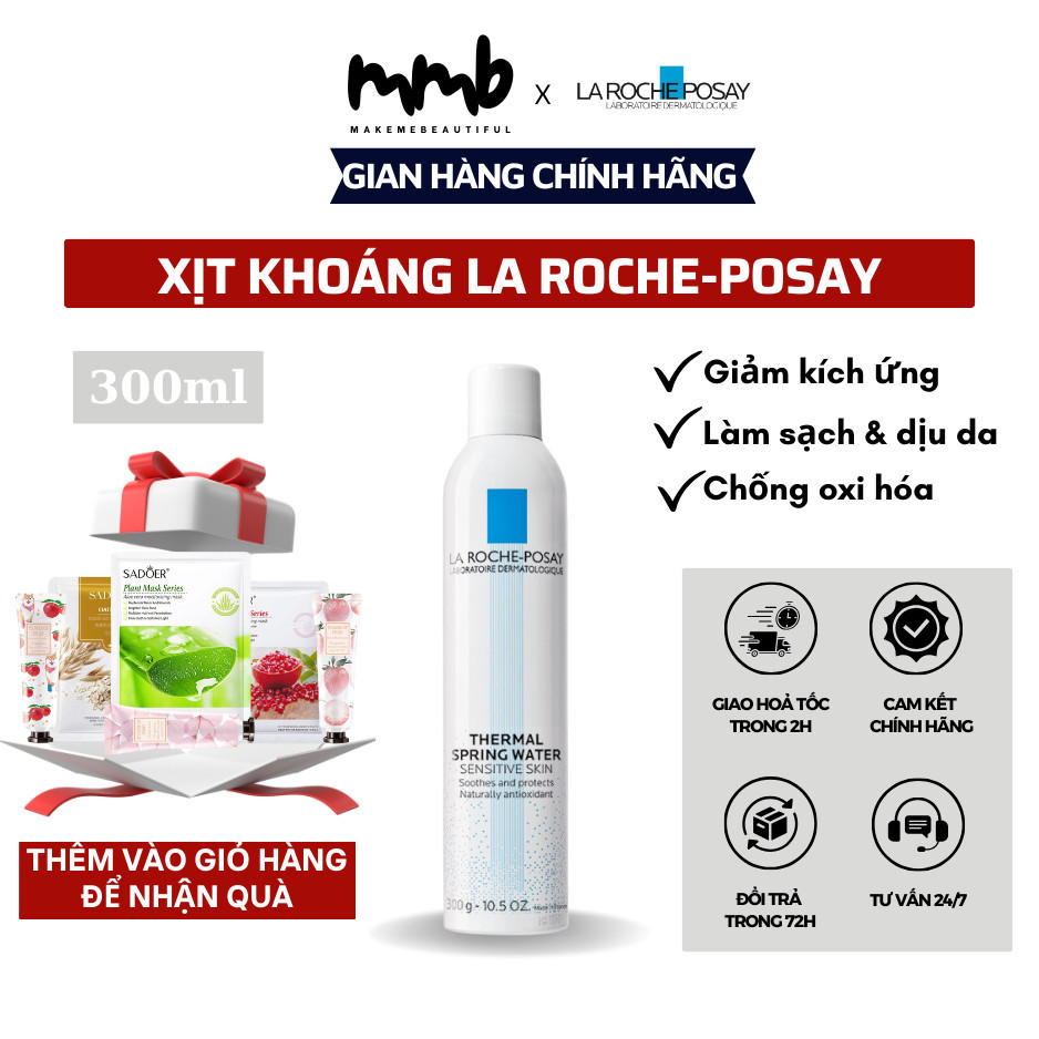 Xịt khoáng la roche posay xịt khoáng dưỡng ẩm laroche posay bảo vệ da  làm dịu cho da nhạy cảm, da khô, dầu mụn 300ML