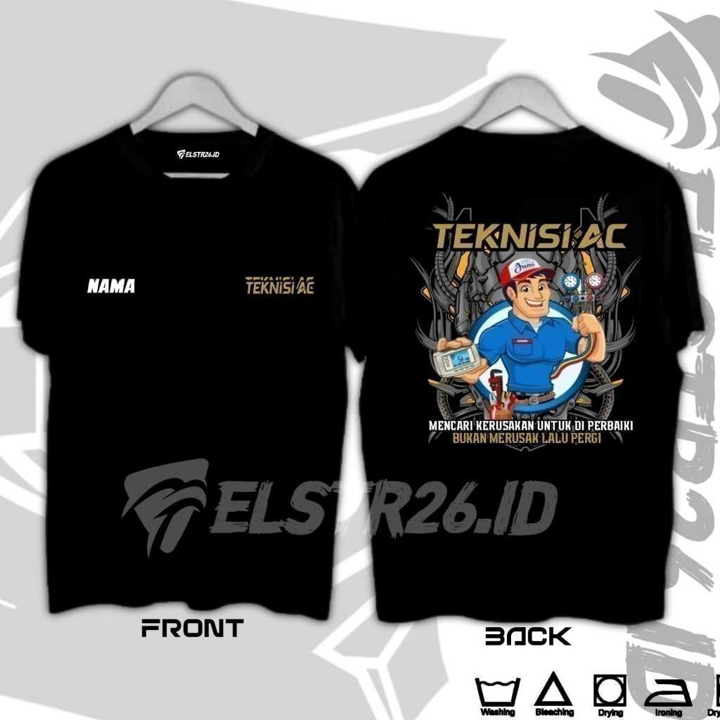 Thời trang 2024 Elstore26. Áo thun Ac Technician Distro Id Free Add Your Own Name [UNK] Quần áo nam 