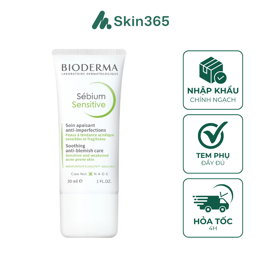 Kem Dưỡng Bioderma Sébium Sensitive 30mL - Hỗ Trợ Làm Dịu & Cấp Ẩm Cho Da Dầu Nhạy Cảm