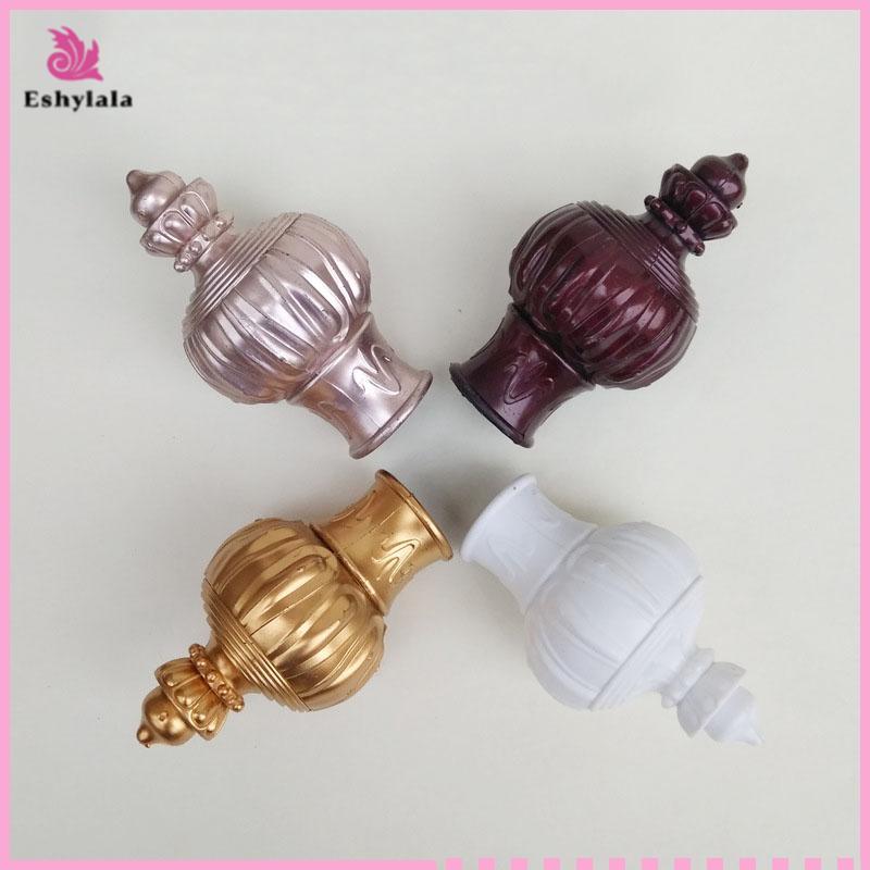 Eshylala 2 Chiếc Thanh Rèm Đầu Trang Trí Thanh La Mã Niêm Phong Thanh Rèm Cắm Trang Trí Đầu Thanh La