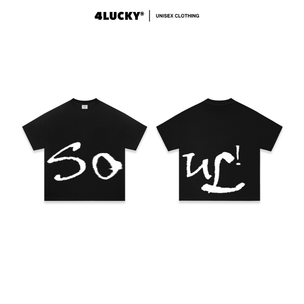 Áo Thun Form Boxy In Lụa "SOUL" Unisex 4Lucky 6425, Áo Thun Boxy Cá Tính Chất Cotton Co Giãn Thoáng 