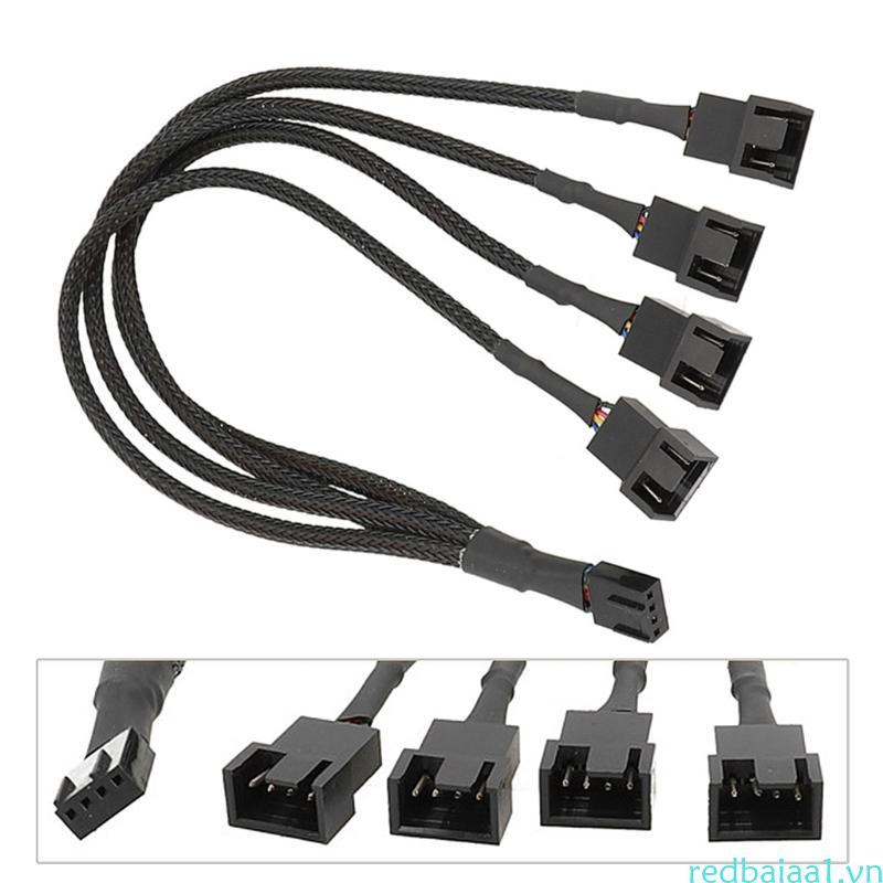 Redbaiaa1 PC Fan Splitter 4 Pin PWM Fan Splitter Cable PC Case Fan Header Fan Splitter