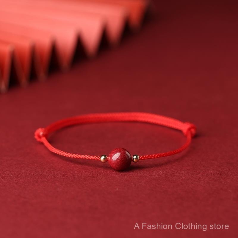 New in stock: Cinnabar red rope bracelet and anklet for women, zodiac year purple gold sand bracelet