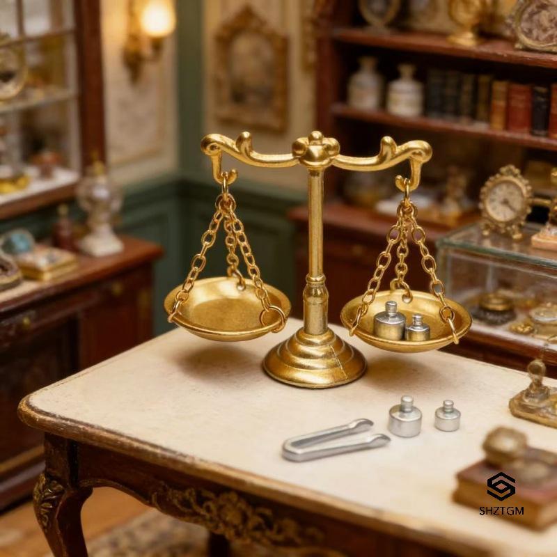 [SHZTGM] 1 12 Mô hình cân bằng thu nhỏ Phụ kiện nhà búp bê Cân thực tế Micro Scene Display Prop Mới