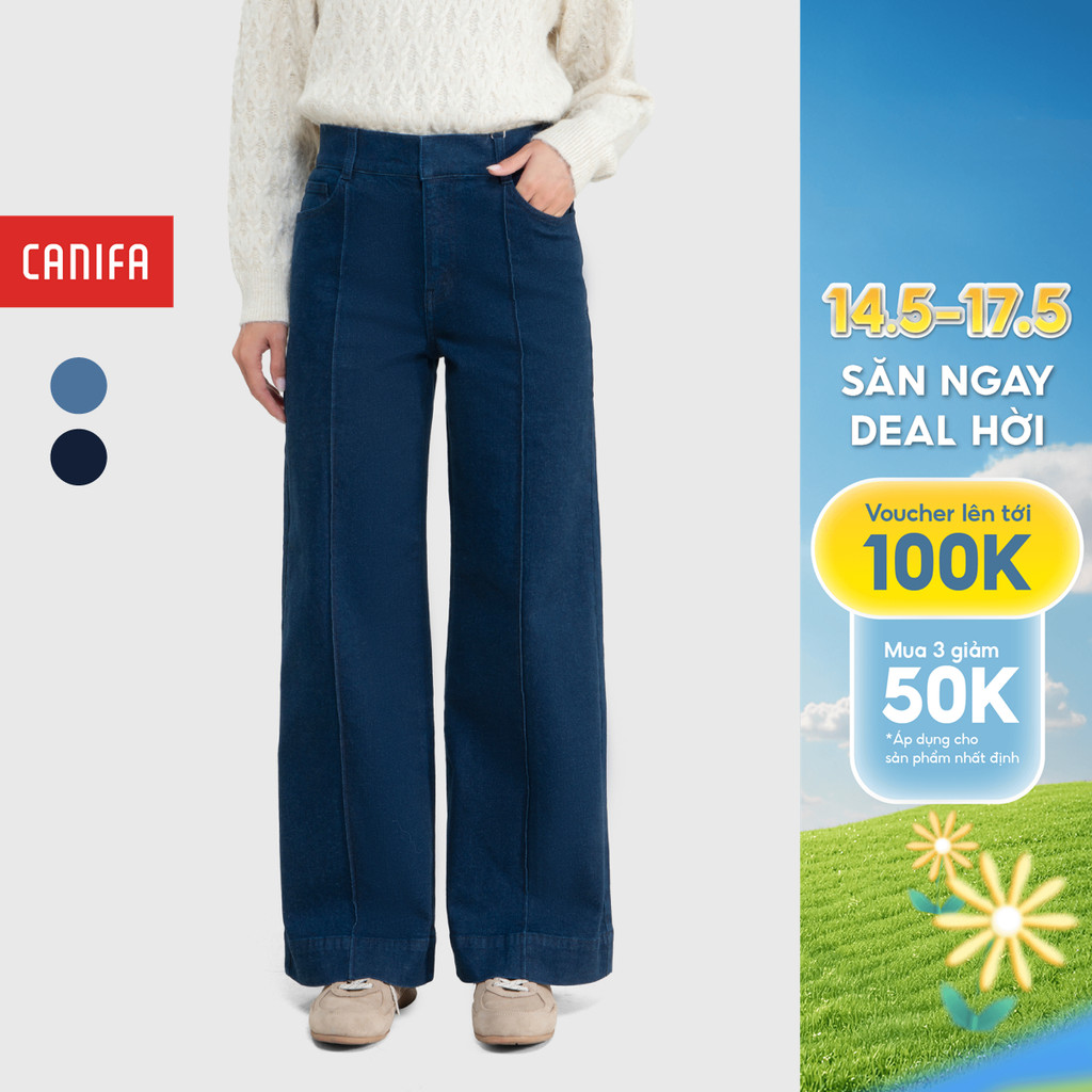 Quần jeans nữ CANIFA chất cotton dáng suông 6BJ25W002