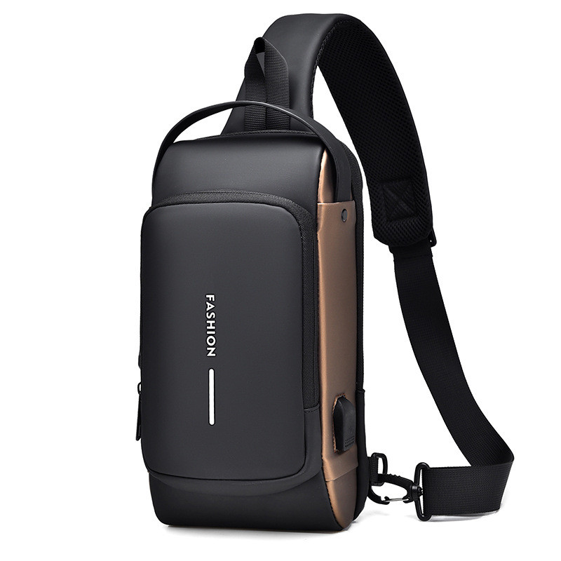 Popular~Men's chest bag, crossbody bag, sports backpack, crossbody bag USB Rechargeable large-capaci