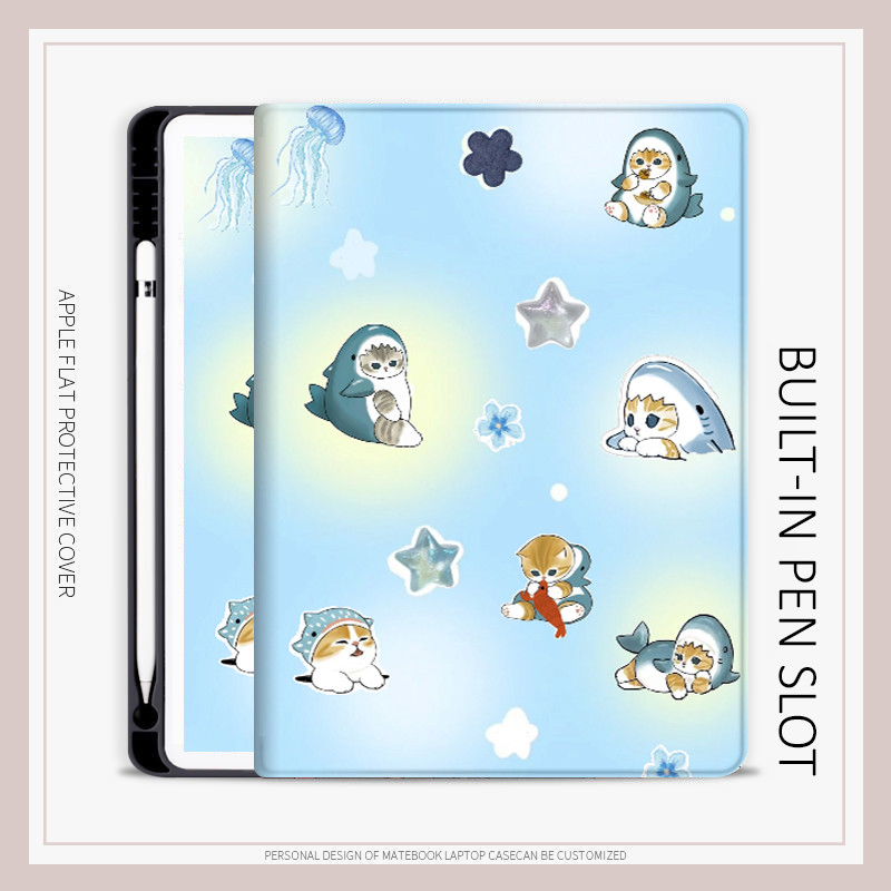 Ốp lưng ipad mini4 / 5 / 6 / 7 10.2 gen7 / 8 / 9 Shark Cat air4 / 5 / 6 / 7 / 8 mới air pro11 gen12 