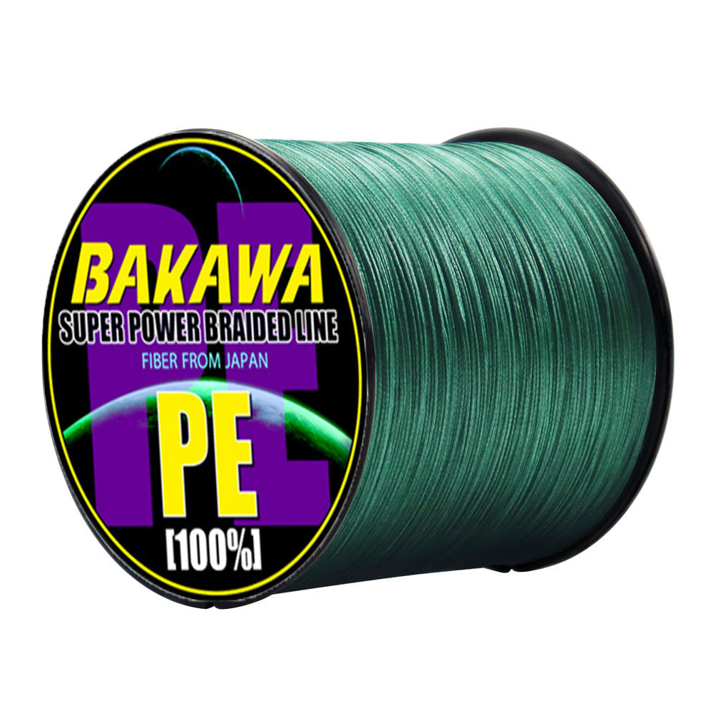 BAKAWA 500M 8X PE Dây Bện Dây Câu Cá Mồi Dây 100% PE Bện Dây Phụ Kiện Câu Cá Dụ Dây Nước Mặn Biển 10
