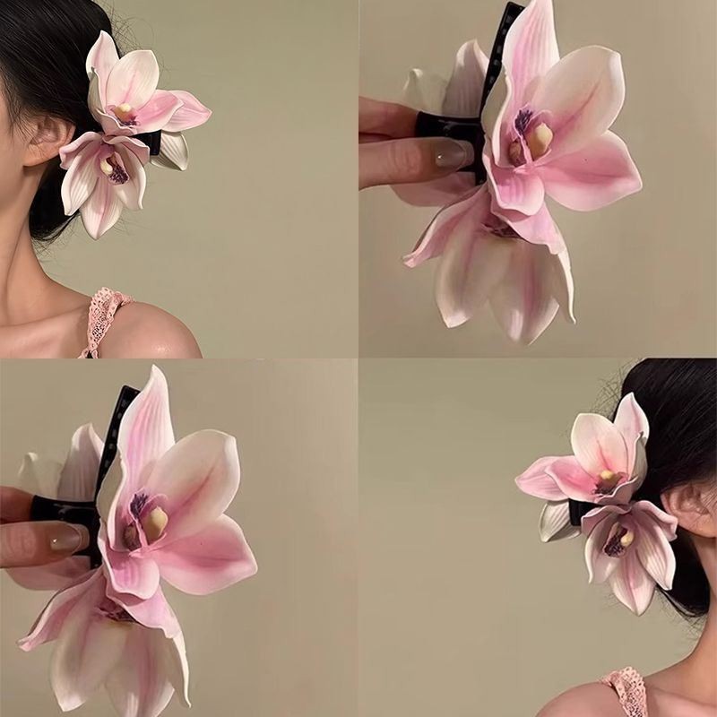 Gió xuân nhẹ nhàngKẹp lấy Magnolia siêu cổ tíchPhụ kiện tóc đầu lưng khí quyển Kẹp tóc hoa Kẹp tóc n