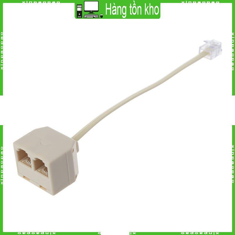 XI RJ11 sang đôi RJ11 Ổ cắm Bộ chia cổng nữ RJ11 Cắm vào 2 Jack Adapter