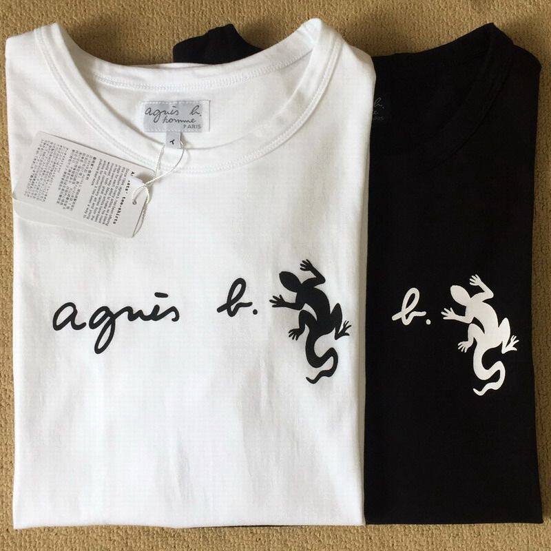 Agnes. b sport mới in hình thằn lằn ngắn tay cổ tròn nam TEE 2