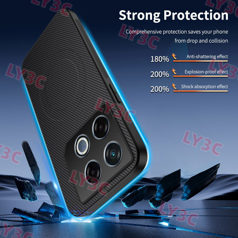 Dành Cho Infinix GT 20 Pro Ốp Lưng Sạc Không Dây Bằng Sợi Carbon Màu Đen Sang Trọng Cho Infinix GT 2