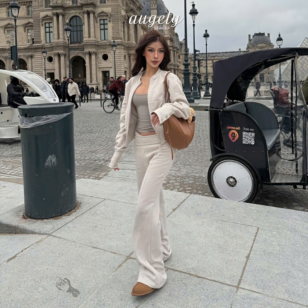 Quần Nỉ Bông Cạp Trễ Ống Loe Lưng Gập Nâng Mông  Augety Studio, NORA Sweatpants | BigBuy360 - bigbuy360.vn