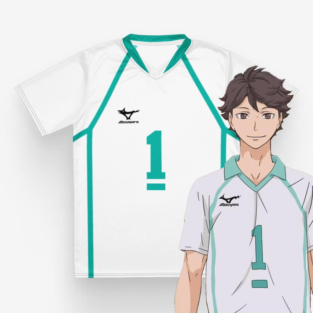 Haikyuu - Bộ áo và quần short cao cấp Aoba Johsai – Haikyuu Toru Oikawa & Hajime Iwaizumi Áo thể tha