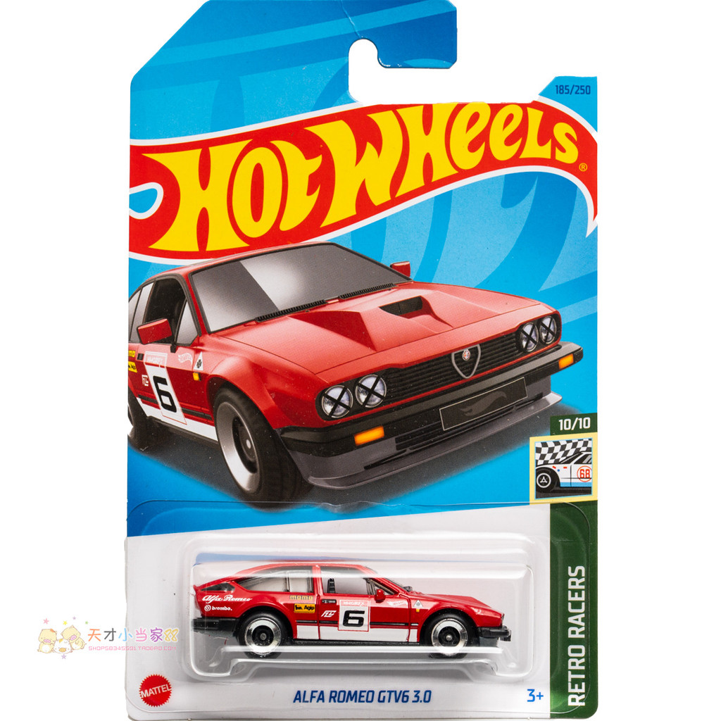 Không. 185 ALFA ROMEO GTV6 3.0 Alpha ROMEO Red Mattel Hot Wheels RETRO
