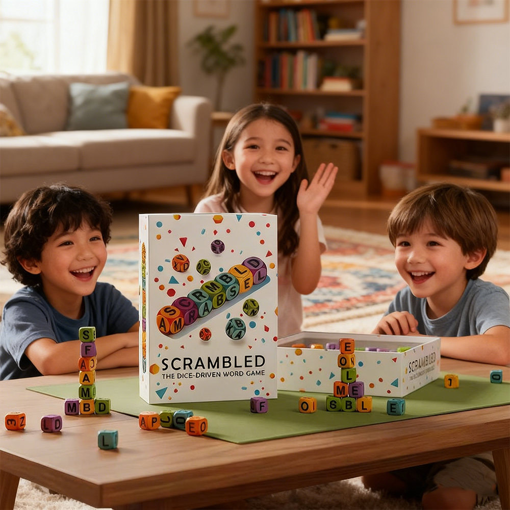 Scrambled Dice Word Game Family Party Shuffling Dice Vocabulary Building Game