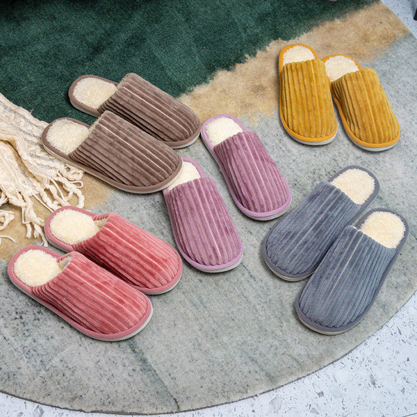 dép sục nữ đế cao dép sục nữ Mùa Thu Đông Phong Cách Mới Dép Cotton Nữ Màu Trơn Nhà Trong Nhà Sàn Gỗ