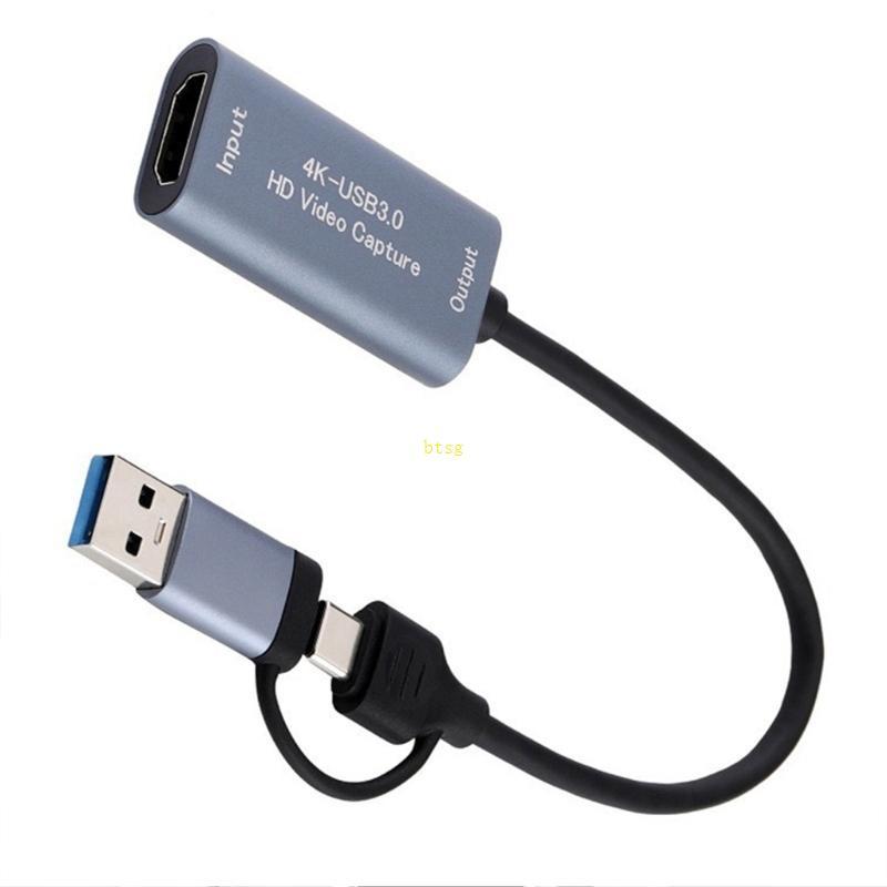 Btsg USB + Type C sang HDTV Video Capture Card Video Converters Capture Adapter Card Video Grabbers 