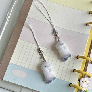 【Chamvn】Móc khóa điện thoại hình rái cá biển 3D bằng nhung mềm mại mặt dây chuyền điện thoại hình trái tim dễ thương