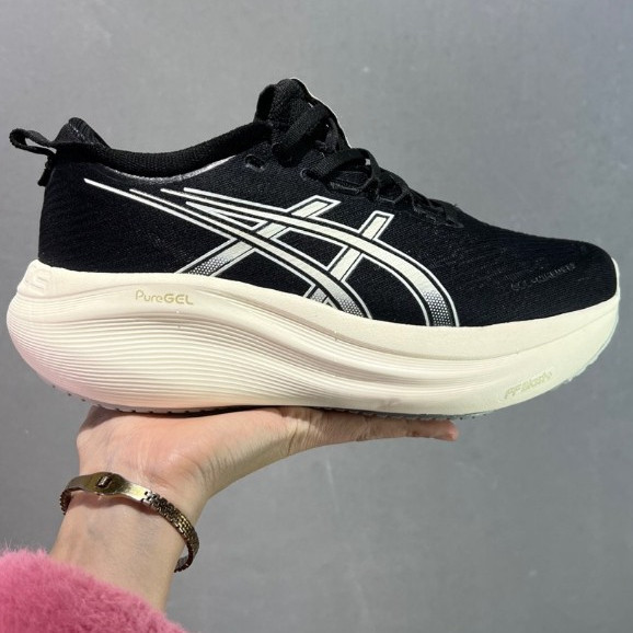 Asics Gel Nimbus 27 Giày Chạy Bộ Nam Nữ Nimbus 27 Giày Thể Thao Hấp Thụ Sốc 1011B958-002