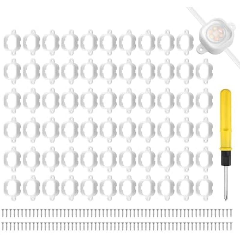 65 Chiếc Kẹp Gắn Đèn Ngoài Trời Cho Govee H706 Với 130 Vít Kẹp Đèn Tương Thích Với Govee Pro H706 Th