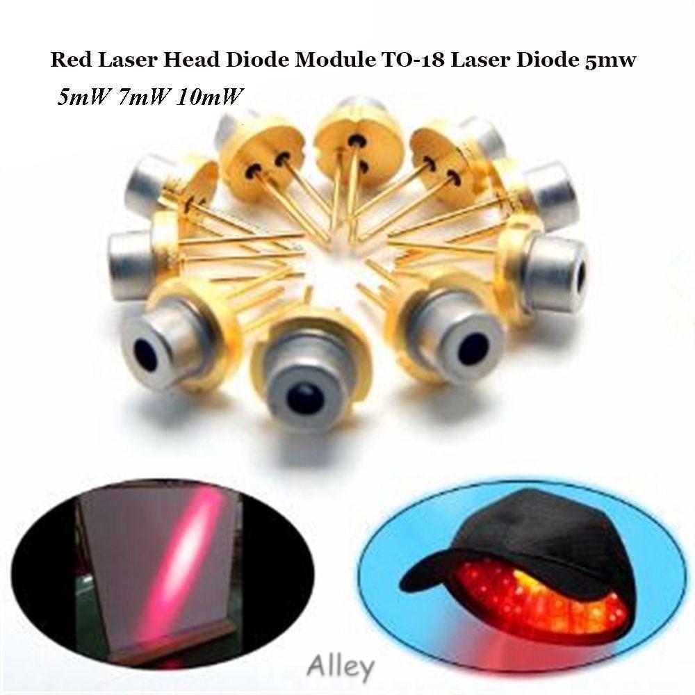 ALLEY DIY Hồng ngoại đốt cháy công suất cao, 3V 5V Lab 650nm Mô-đun điốt đầu laser đỏ, Kim loại 5mW 