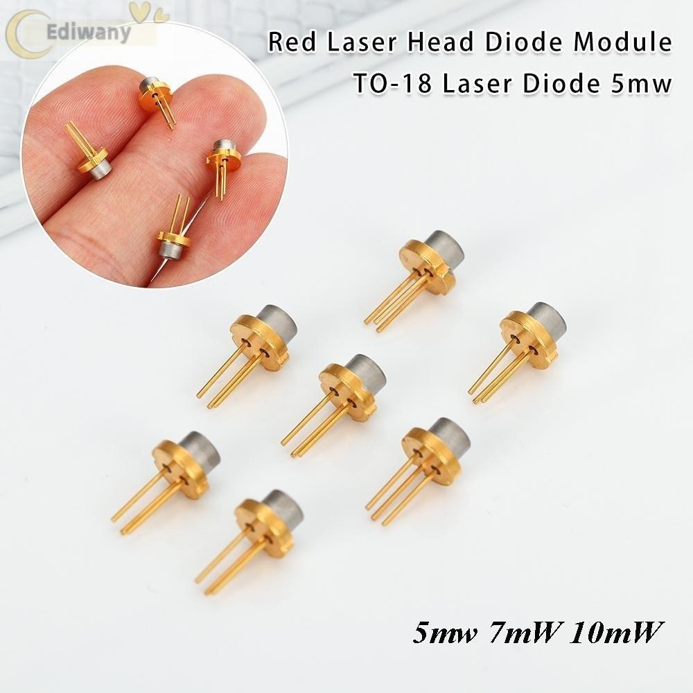 EDIWANY DIY Hồng ngoại đốt cháy công suất cao, 3V 5V 5mW 7mW 10mW Mô-đun điốt đầu laser màu đỏ, chân