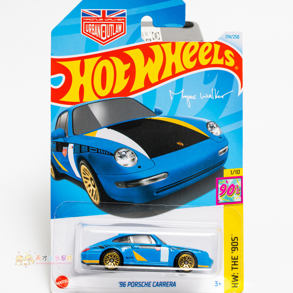 Không. 174 '96 PORSCHE CARRERA PORSCHE Xanh Mattel Hot Wheels HW THE' 90S '