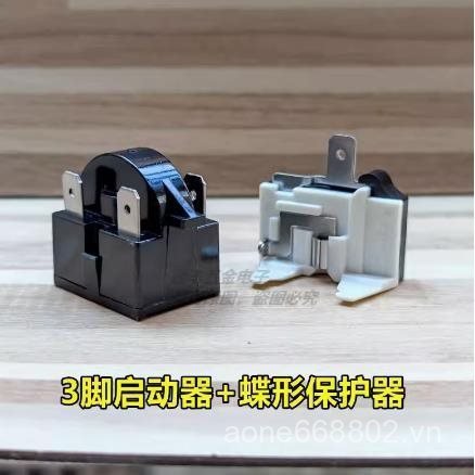 Máy nén lạnh PTC Starter Bảo vệ quá nóng QP2-15 (3 chân 15 Euro + Bảo vệ bướm) YERO