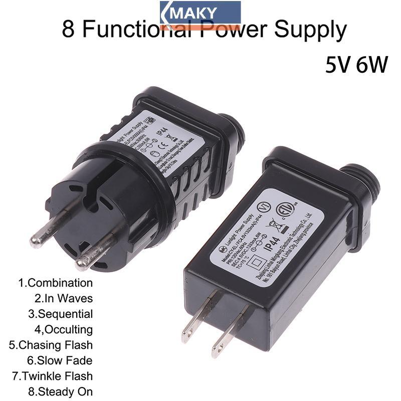 MAKY EU / US Cắm 5VDC 6W 8 Chức Năng SELV Đèn LED Driver Switch Adapter IP44 Chiếu Sáng Laser Chống 