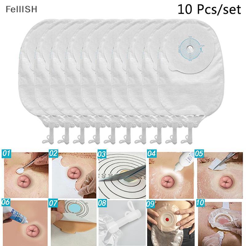[Felli] 10X Thoát Nước Urostomy Túi Đóng Van Chống Chảy Ngược Túi Chăm Sóc Stoma 436br