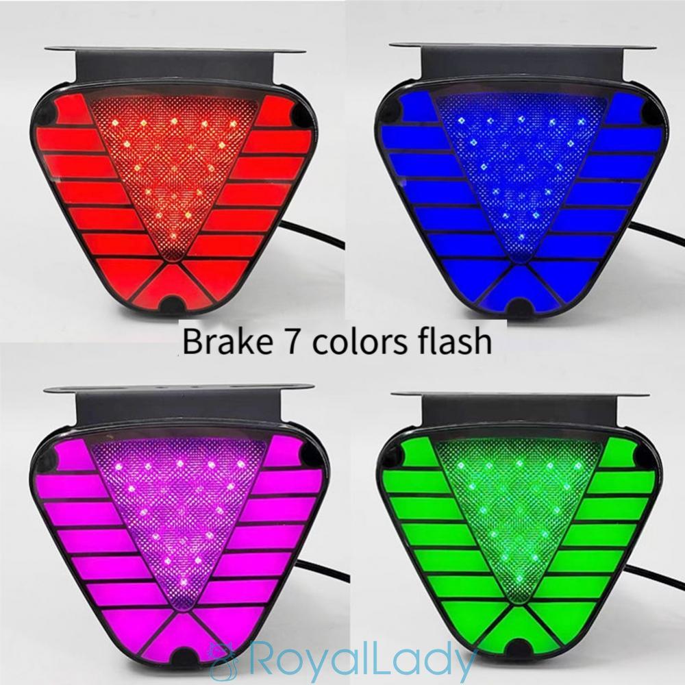 #ROYALLADY#RGB LED Flash Triangle Tail Brake Light Rear Fender Reverse Lamp 12V for Car Use