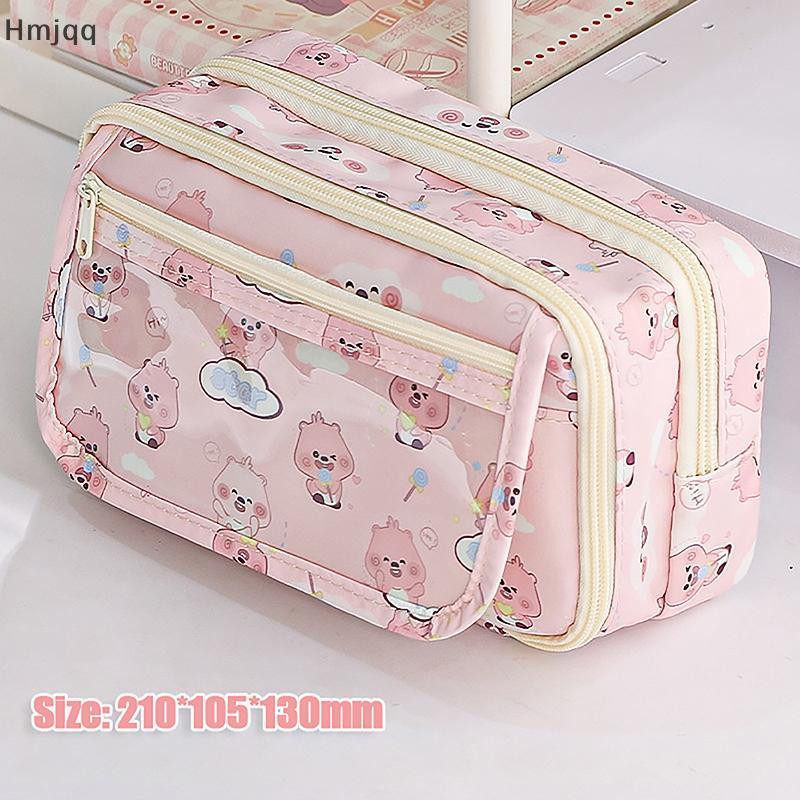 Hmjqq Girls New Large-capacity Pencil Case For Primary School Students Anime Cartoon Pink Loopy Penc