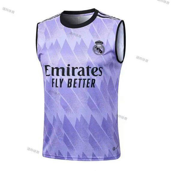 Real Madrid Training Wear New Sleeveless Football Training Suit Training Wear 3D Printed Summer Spor