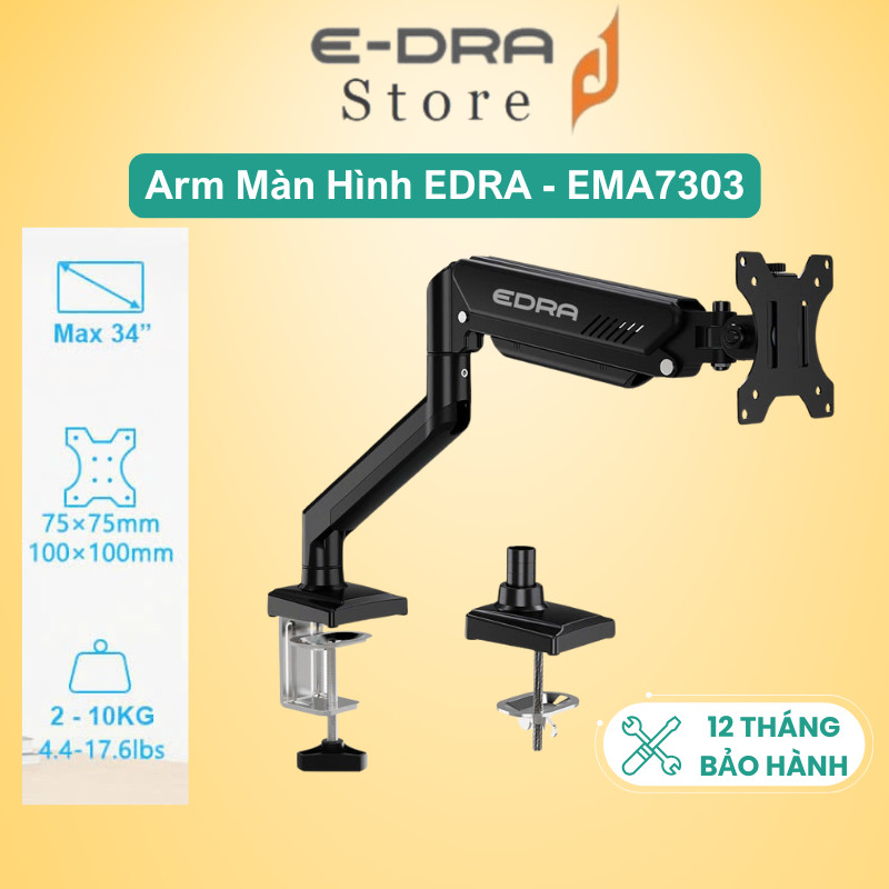 Arm giá đỡ màn hình EDRA EMA7302 / EMA7304 / EMA7305PD / EMA7306PD ( Hỗ trợ màn hình: 22 - 34 inch)