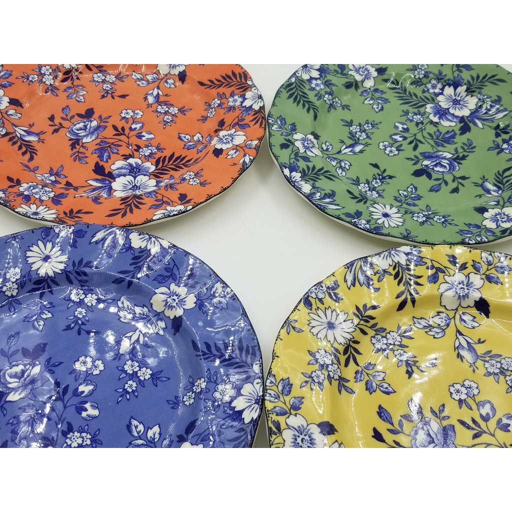 Ngoại Thương Đặt Hàng Chính Hãng Johnson Brothers Bảng Bốn Màu Glaze Màu Trung Bình 8.5 Inch Đĩa Phẳ