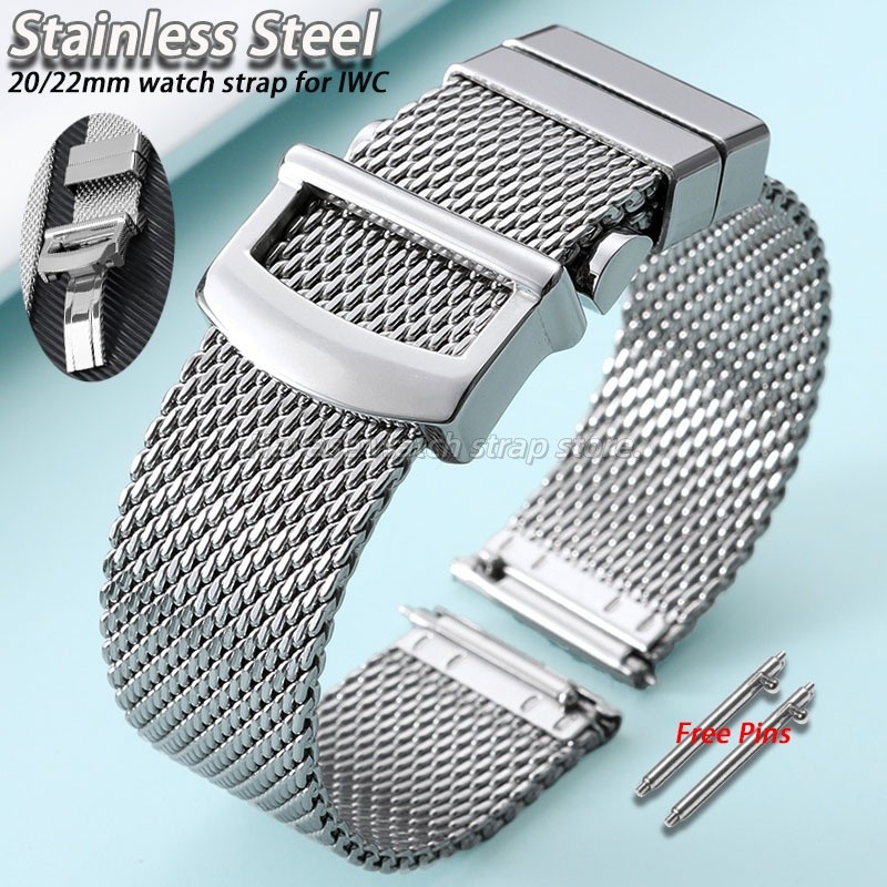 20 / 22mm Thép không gỉ cho IWC PILOT Phát hành nhanh Milanese Dây đeo đồng hồ nam nữ Dây đeo cổ tay