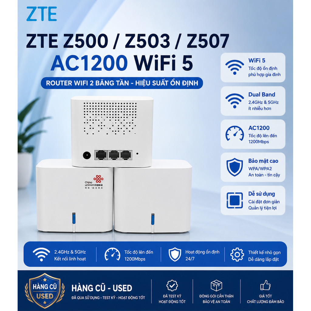 Bộ phát wifi ZTE  WiFi Series: Z507/Z503/Z500 - Mạng Lưới Mạnh Mẽ, Phủ Sóng Rộng