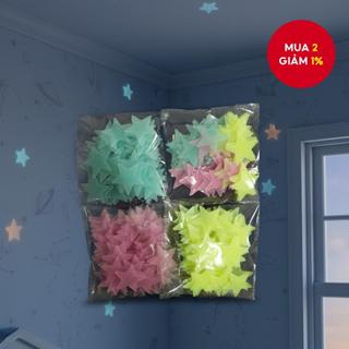   Decal Dán Tường Ngôi Sao Phát Sáng  100 Miếng  | Trang Trí Phòng Ngủ Trẻ Em Miếng Dán Dạ Quang Thẩm Mỹ Phòng 