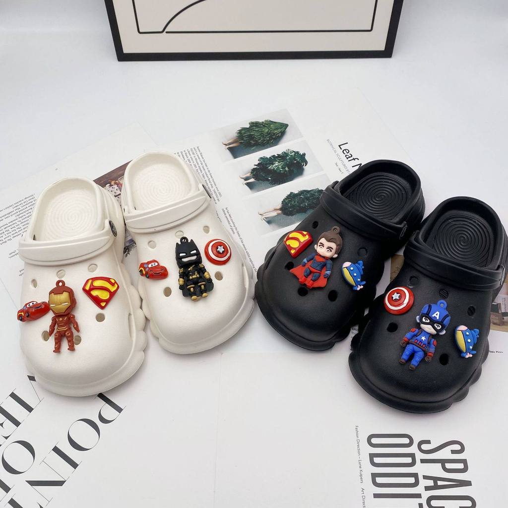 Giày Quyến Rũ 3D Superman Iron Man Batman Giày Có Thể Tháo Rời Khóa Tắc Trang Trí Cho Crocs