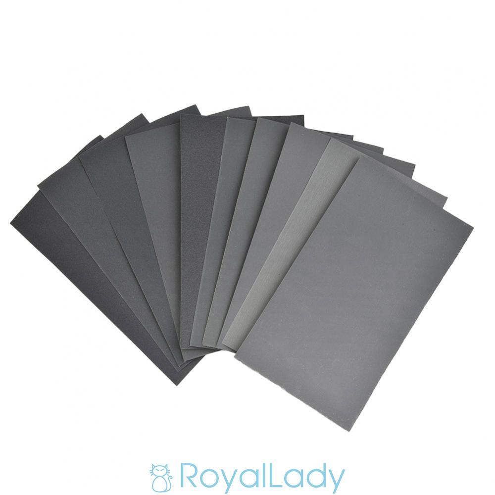 #ROYALLADY#15pcs Wet Dry Sandpaper Polishing Abrasive Waterproof Paper Sheets 400-3000 Grit
