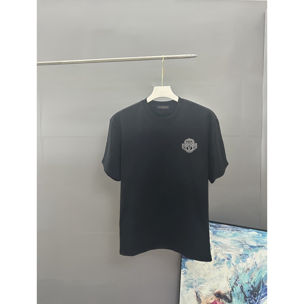 Áo thun ngắn tay Louis Vuitton 100% cotton, phong cách đơn giản phù hợp cho nam và nữ